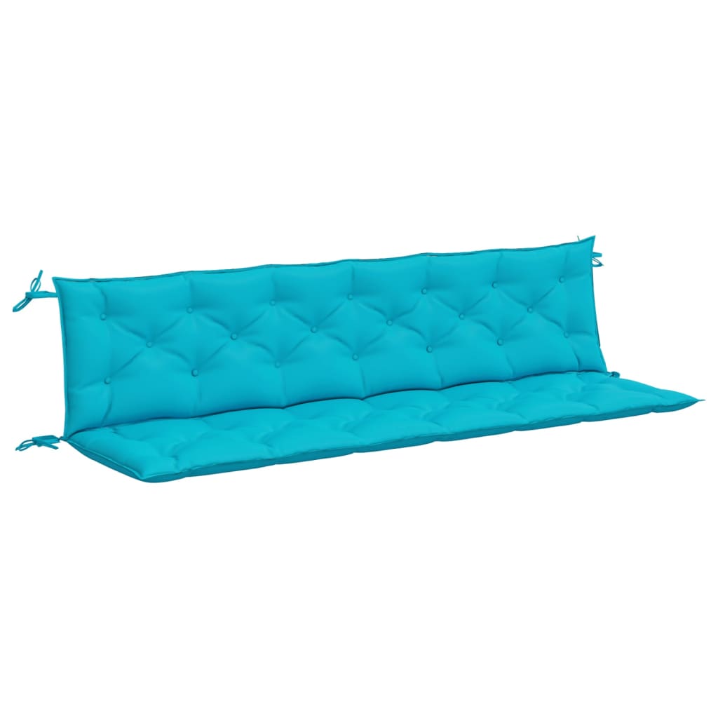 Image of vidaXL Garden Bench Cushions 2pcs Turquoise 200x50x7cm Fabric