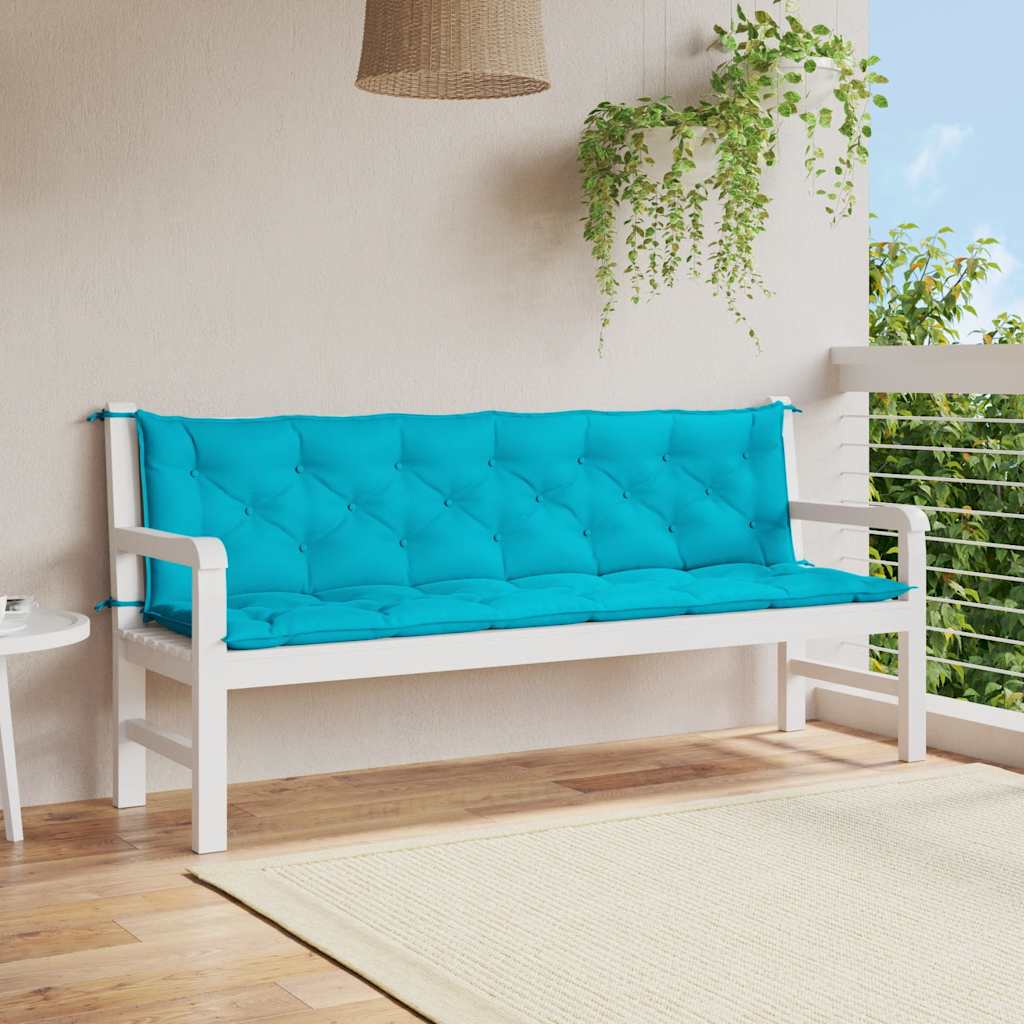 vidaXL Gartenbank-Auflagen 2 Stk. Türkis 200x50x7 cm Stoff