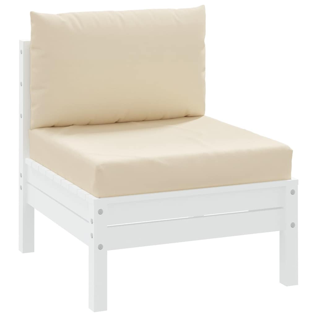vidaXL Palletkussens 2 st stof beige afbeelding