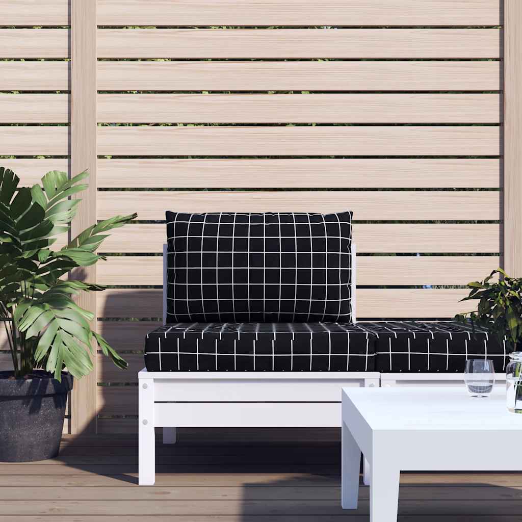 Coussins de palette 2 pcs motif à carreaux noir tissu Oxford