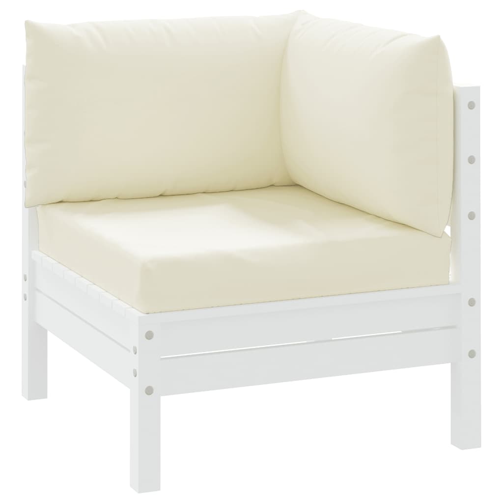 vidaXL Perne de canapea din paleți, 3 buc., alb crem, material textil
