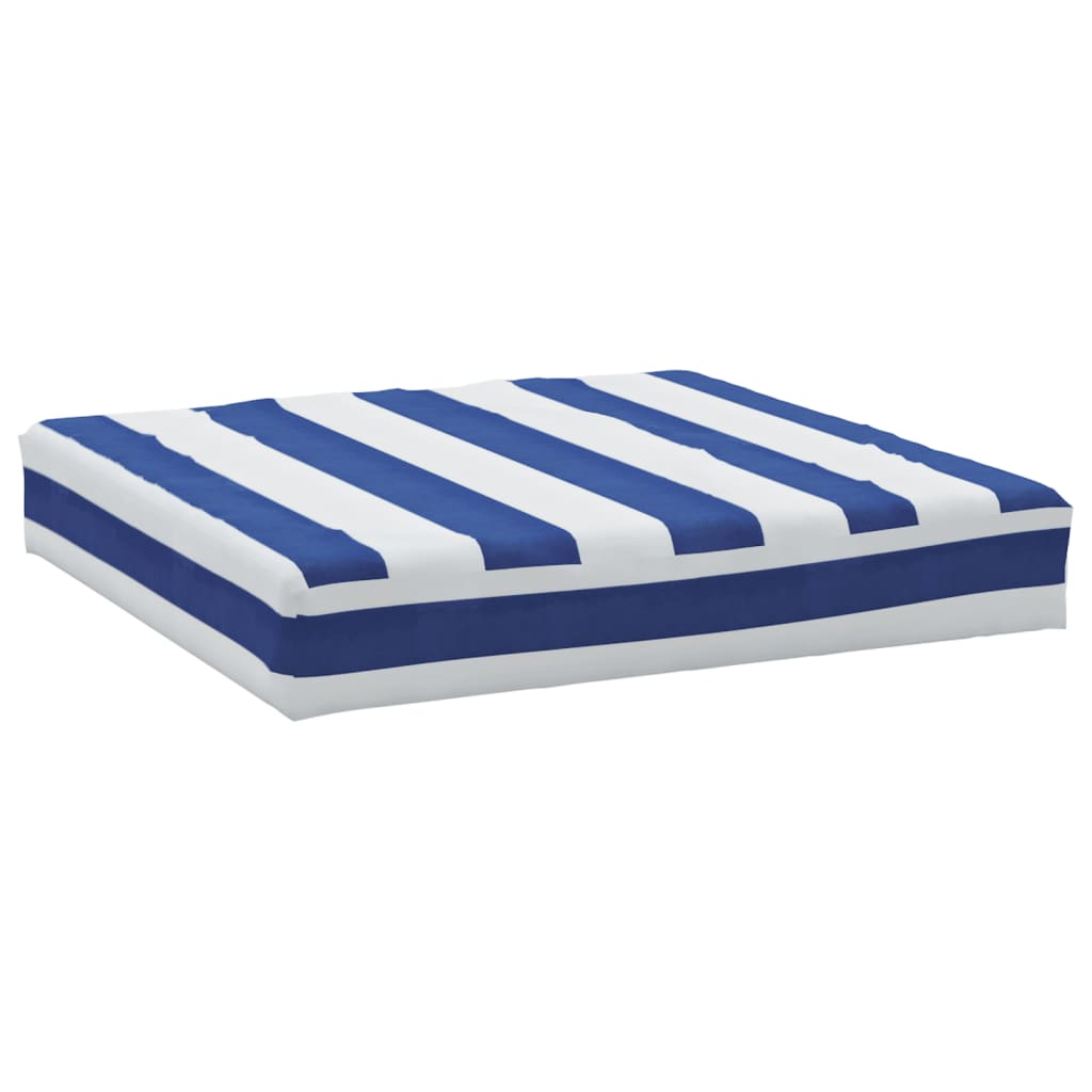 Pernă paleți, dungi albastre/albe, 60x60x8 cm, textil Oxford