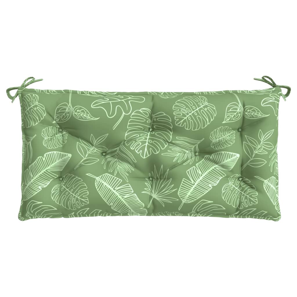 vidaXL Poduška na zahradní lavici vzor listů 110 x 50 x 7 cm textil