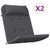 vidaXL Adirondack toolipadjad 2 tk, antratsiithall, oxford kangas