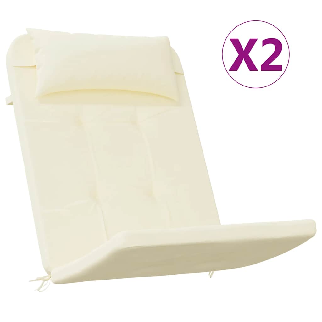 vidaXL Podušky na stoličky Adirondack 2 ks krémové oxfordská látka