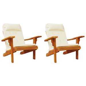 Podušky na židli Adirondack 2 ks krémové oxfordská látka - obrázek 4