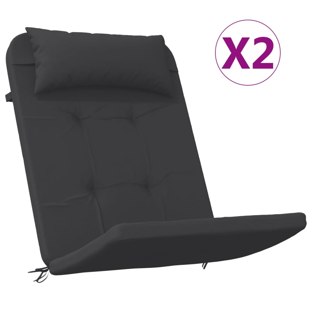 vidaXL Adirondack Chair Cushions 2 pcs Black Oxford Fabric-image-8720845712532