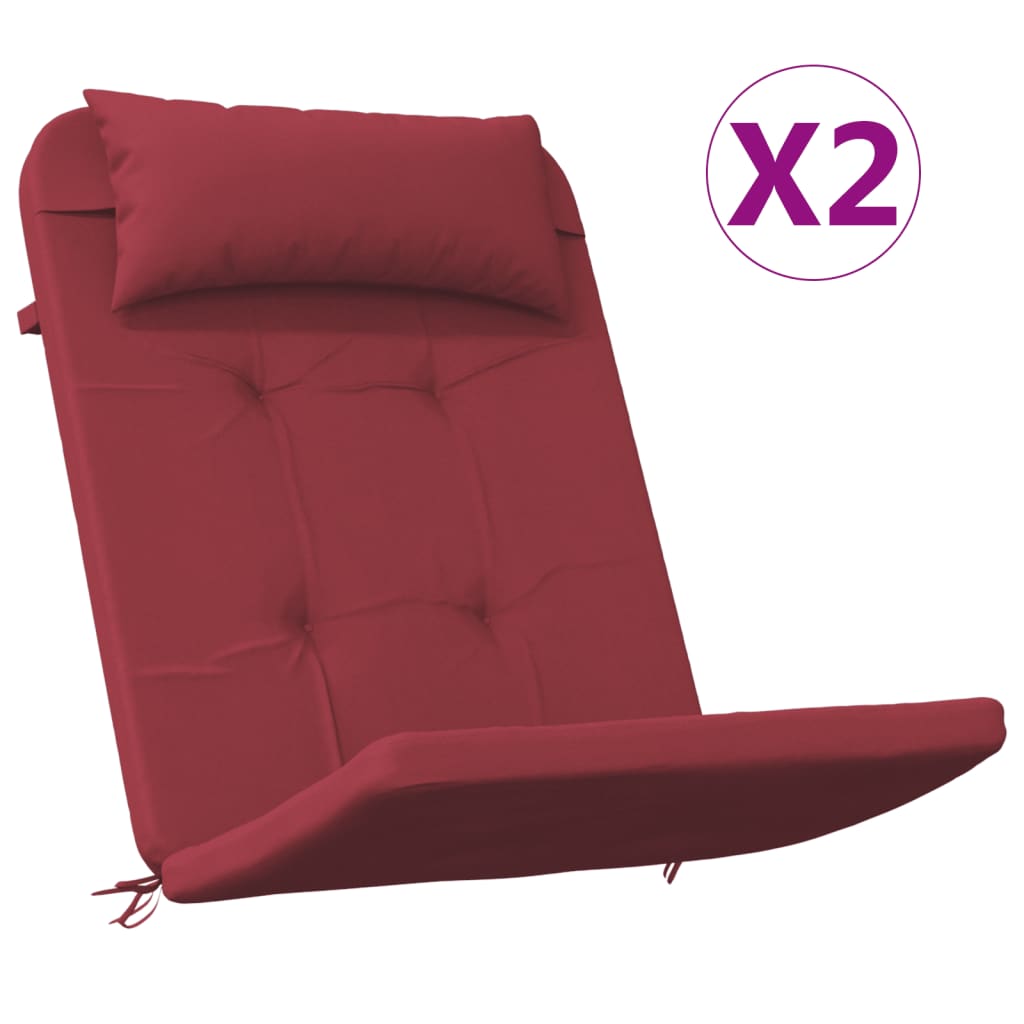 VidaXL Adirondack Chair Cushions 2 Pcs Wine Red Oxford Fabric