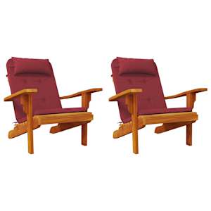 Podušky na židli Adirondack 2 ks vínové oxfordská látka - obrázek 4