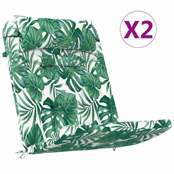 vidaXL Toolipadjad 2 tk Oxfordi kangas Lehe muster 58 x 77 x 4,5 cm