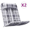 vidaXL Adirondack toolipadjad 2 tk, hall ruudumuster, oxford kangas