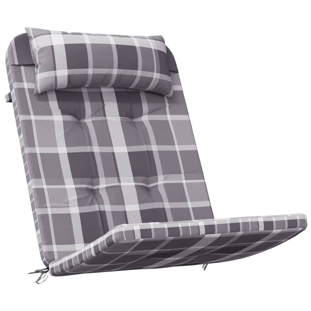 vidaXL Coussins de chaise adirondack lot de 2 carreaux gris