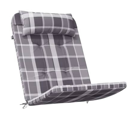 vidaXL Adirondack-Auflagen 2 Stk. Grau Karomuster Oxford-Gewebe