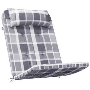 vidaXL Cuscini Sedia Adirondack 2 pz a Quadri Grigio in Tessuto Oxford