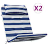 vidaXL Adirondack toolipadjad 2 tk, sinise/valge triibuline, kangas