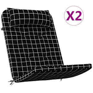 vidaXL Adirondack toolipadjad 2 tk, must ruudumuster, oxford kangas