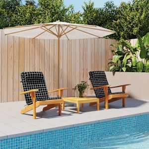 Blazine za stole Adirondack 2 kosa črna karo oxford tkanina