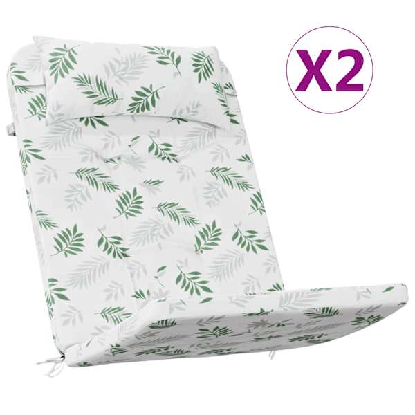 vidaXL Adirondack toolipadjad 2 tk, lehemuster, oxford kangas