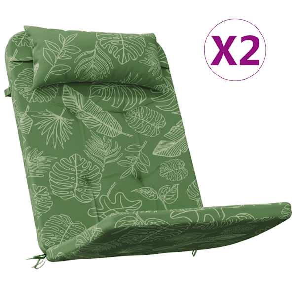 vidaXL Adirondack toolipadjad 2 tk, lehemuster, oxford kangas