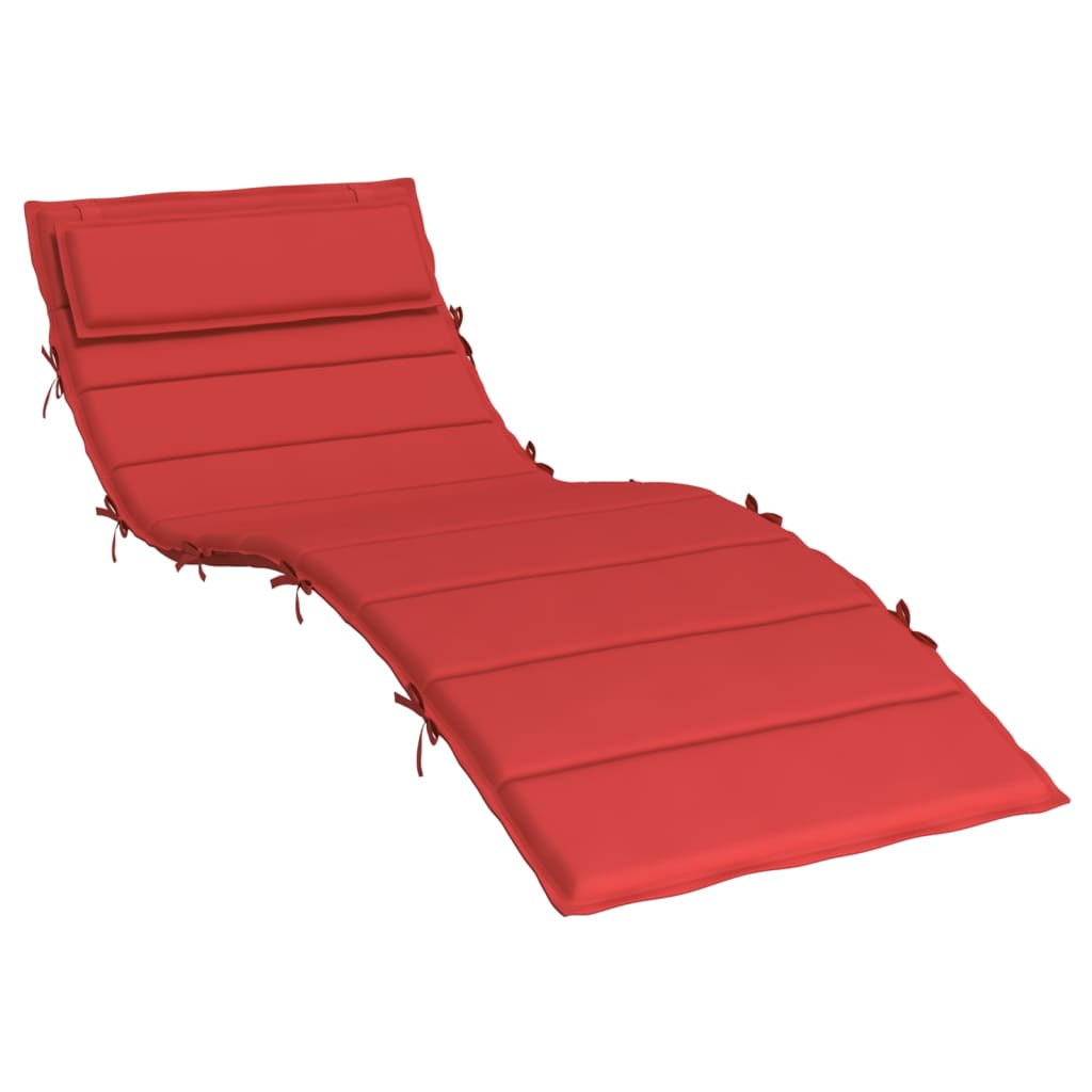 Image of vidaXL Sun Lounger Cushion Red 180x60x3 cm Oxford Fabric