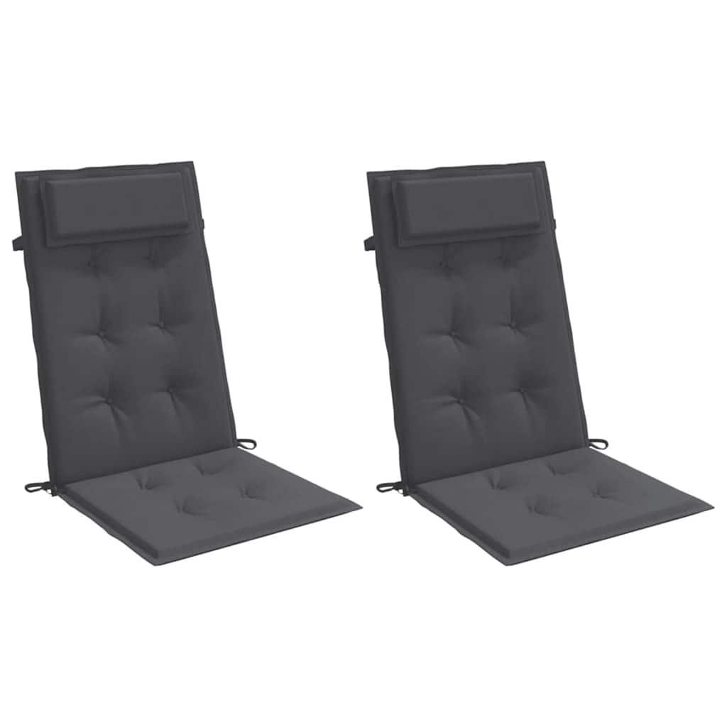 vidaXL Stoelkussens 2 st hoge rug oxford stof antracietkleurig afbeelding