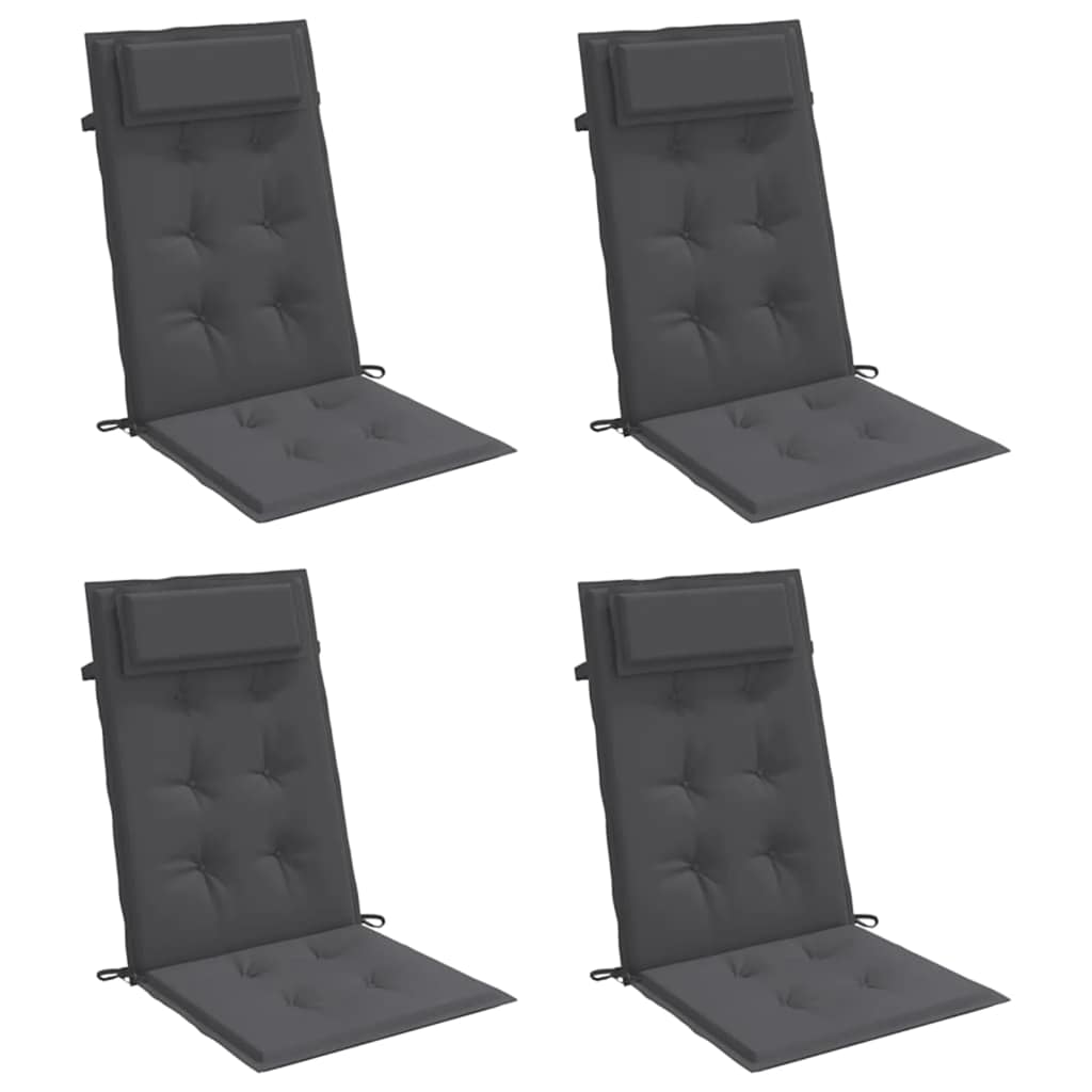 vidaXL Stoelkussens 4 st hoge rug oxford stof antracietkleurig afbeelding
