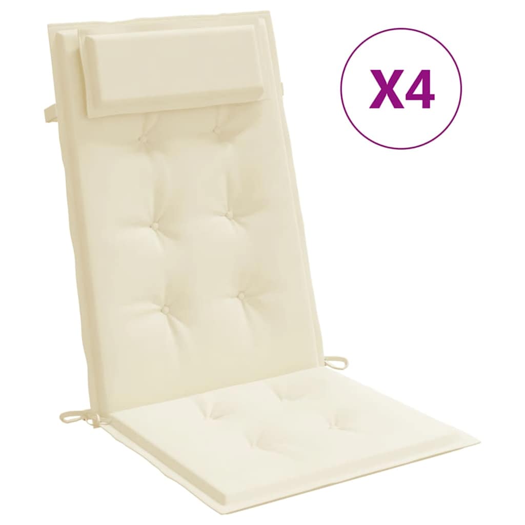 Thumbnail - vidaXL Hochlehner-Auflagen 4 Stk. Creme Oxford-Gewebe