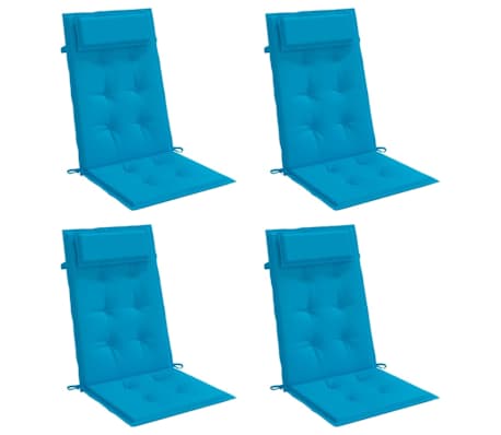 vidaXL Stoelkussens 4 st hoge rug oxford stof lichtblauw