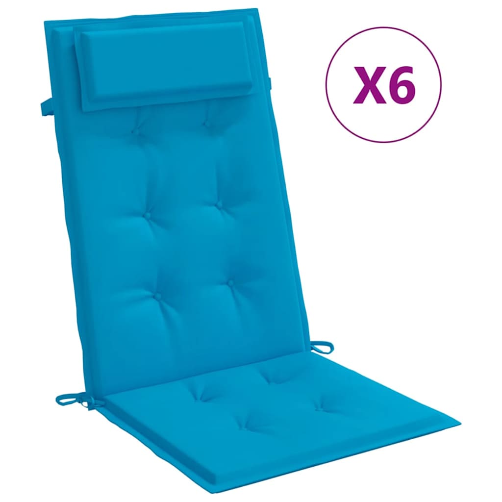 Thumbnail - vidaXL Hochlehner-Auflagen 6 Stk. Hellblau Oxford-Gewebe