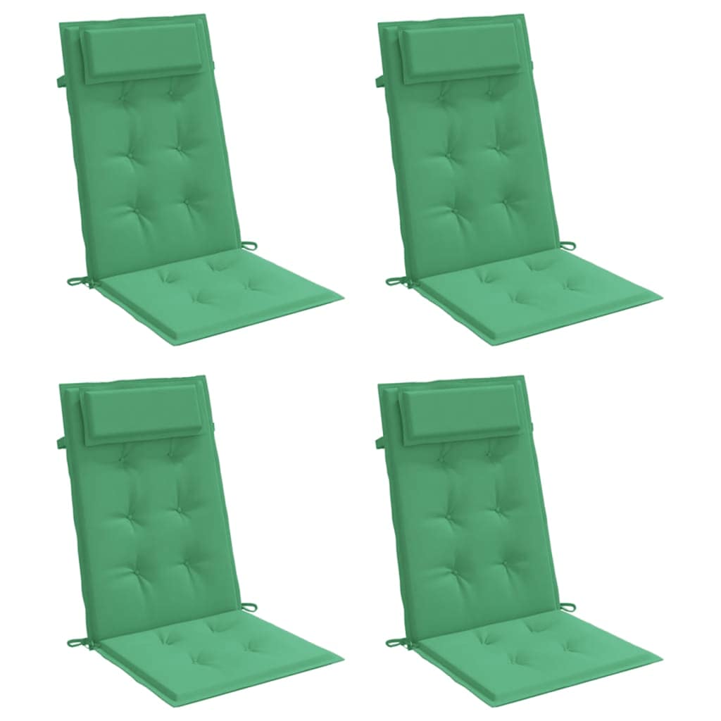 vidaXL Stoelkussens 4 st hoge rug oxford stof groen afbeelding
