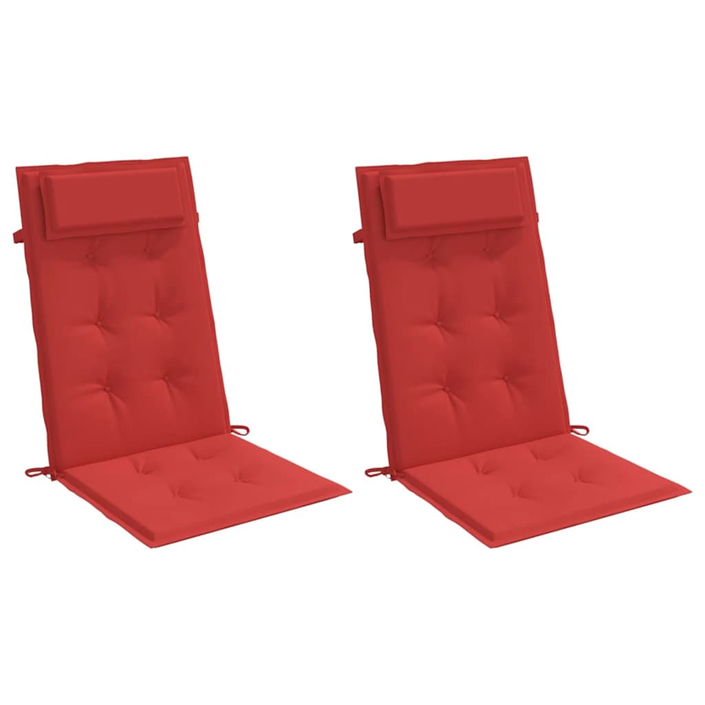 vidaXL Stoelkussens 2 st hoge rug oxford stof rood afbeelding