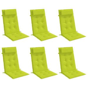 vidaXL Perne scaun cu spătar &icirc;nalt, 6 buc, vernil, țesătură Oxford