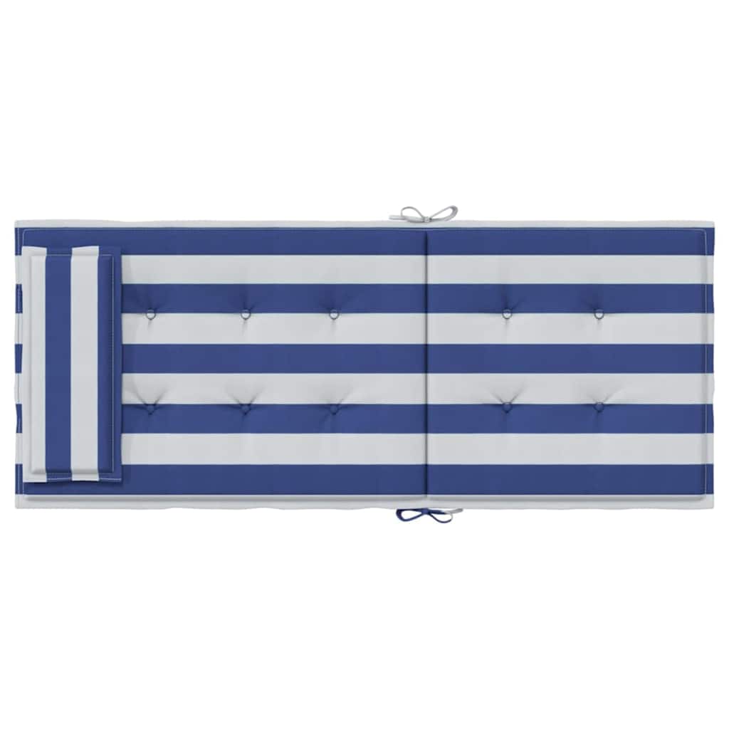 Възглавници за столове с облегалки 2 бр синьо-бели Оксфорд плат