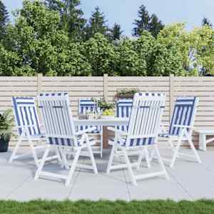 Blazine za stole 6 kosov modro bele črte oxford tkanina