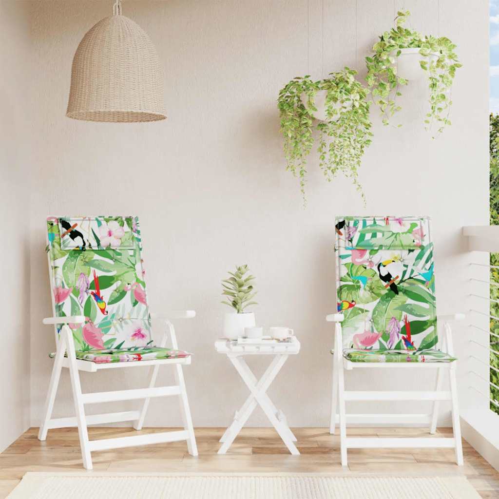 vidaXL Perne de scaun spătar înalt, 2 buc., multicolor, textil oxford