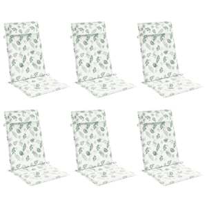 vidaXL Coussins de chaise &agrave; dossier haut lot de 6 mod&egrave;le de feuille