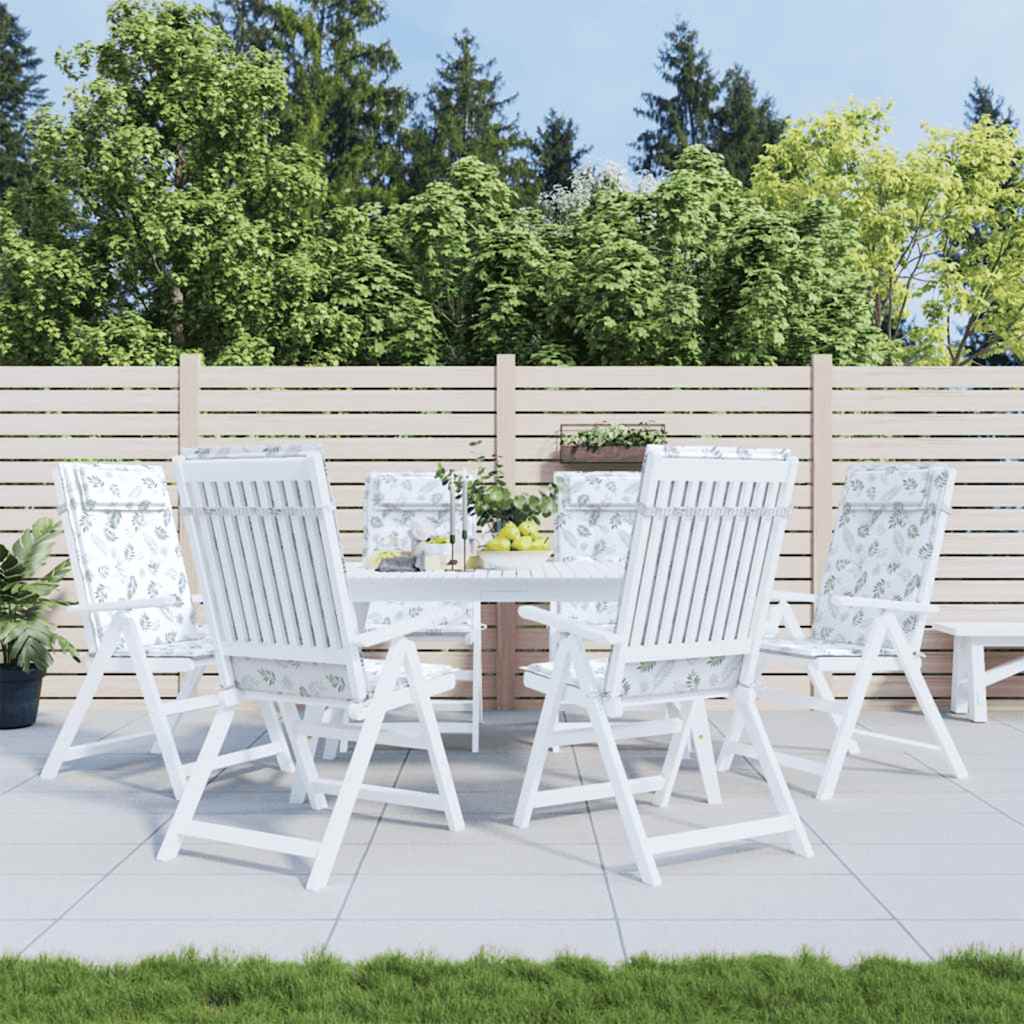 vidaXL Perne de scaun spătar înalt, 6 buc, model frunze, textil Oxford