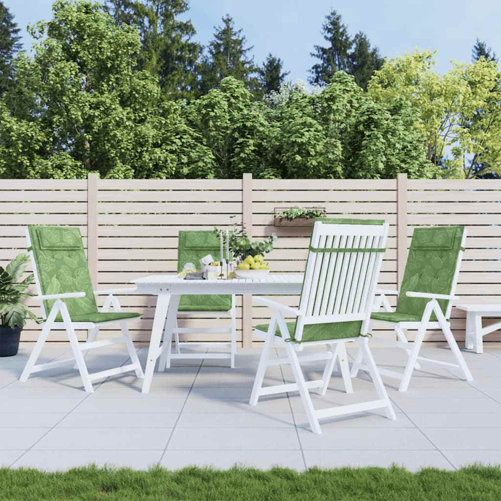 vidaXL Perne de scaun spătar înalt, 4 buc, model frunze, textil Oxford