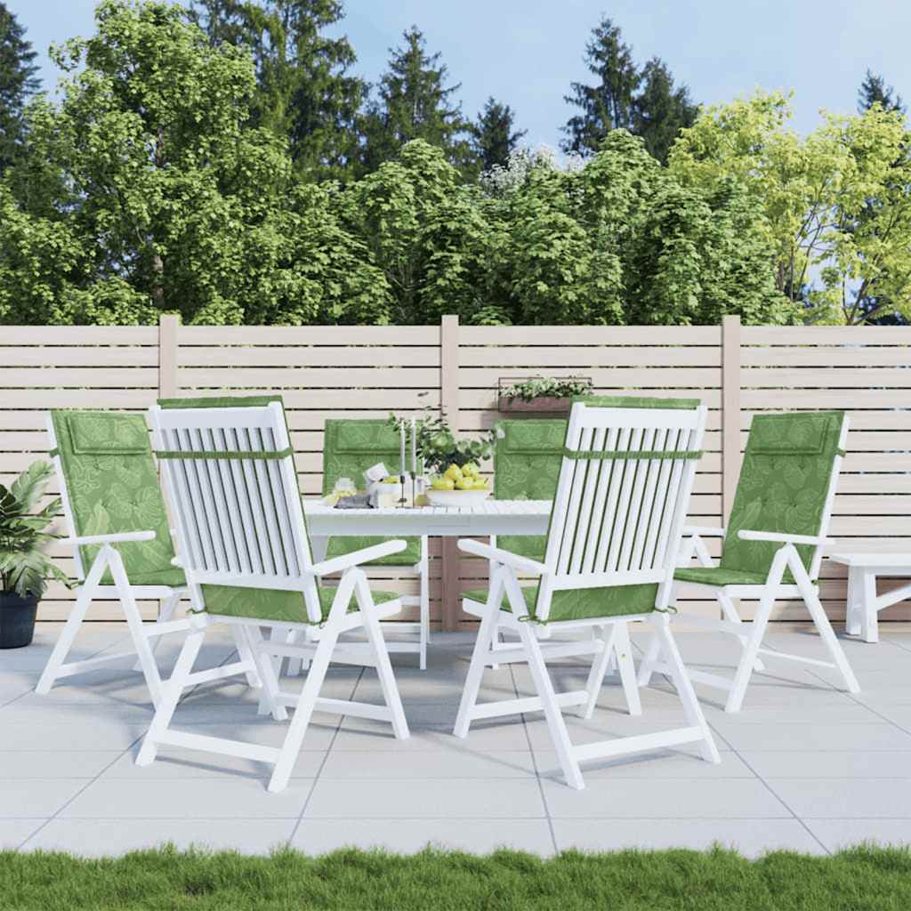 vidaXL Perne de scaun spătar înalt, 6 buc, model frunze, textil Oxford