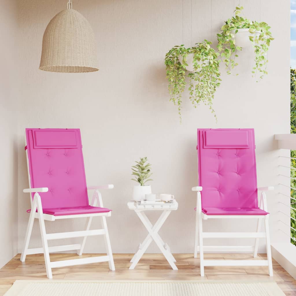 vidaXL Perne de scaun cu spătar înalt, 2 buc, roz, țesătură Oxford