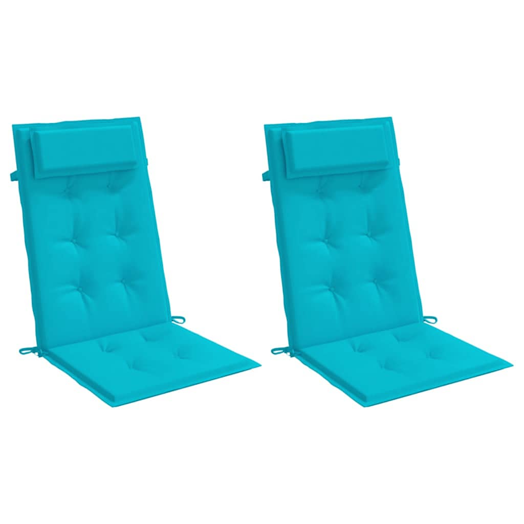 vidaXL Stoelkussens 2 st hoge rug oxford stof turquoise afbeelding