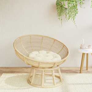 Okrogla blazina krem Ø 60 x 11 cm oxford tkanina