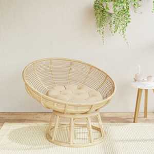 Okrogla blazina bež Ø 60 x 11 cm oxford tkanina