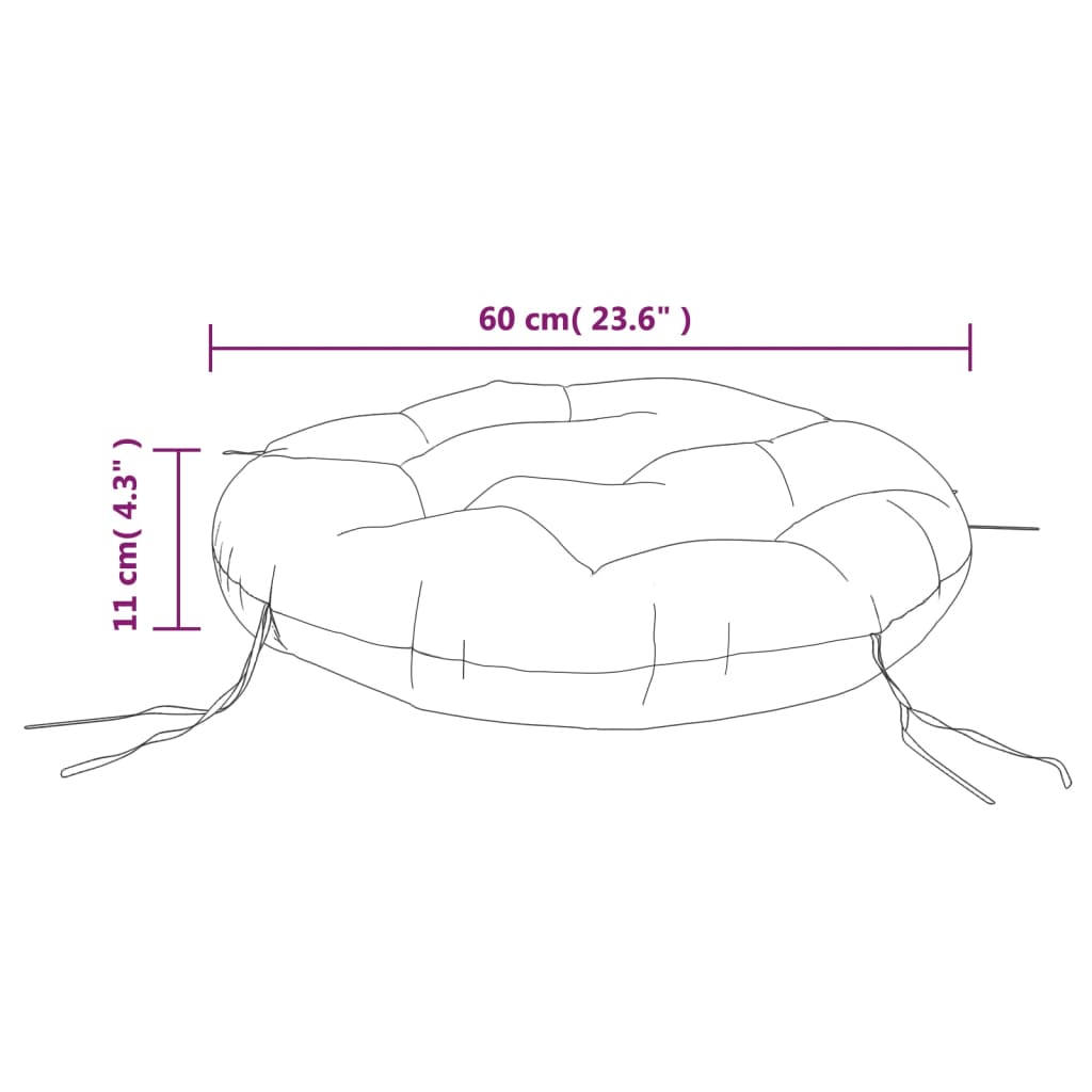 Okrogla blazina zelena Ø 60 x 11 cm oxford tkanina