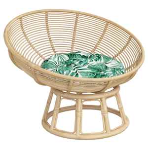 vidaXL Coussin rond &agrave; motif de feuilles &Oslash; 60 x11 cm tissu oxford