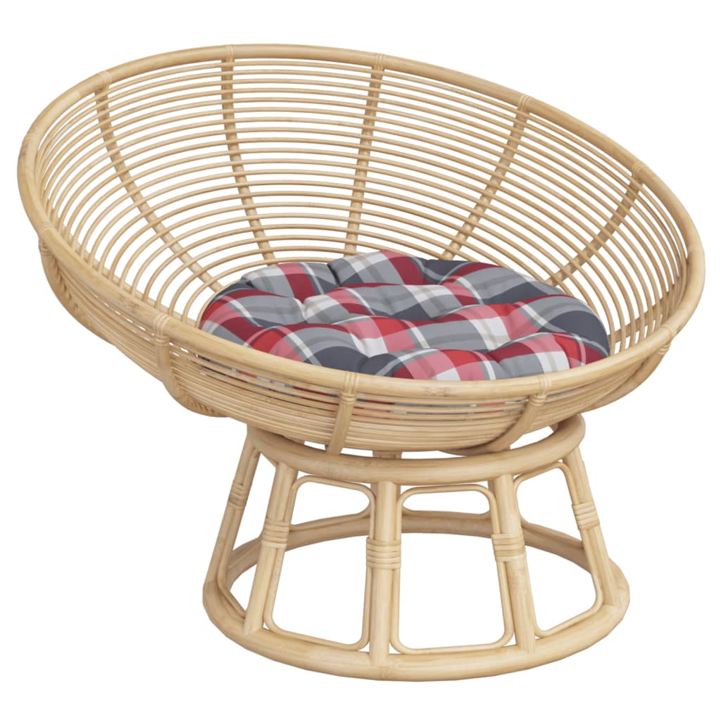 Zitkussen rond ruitpatroon Ø 60x11 cm oxford stof rood image 3