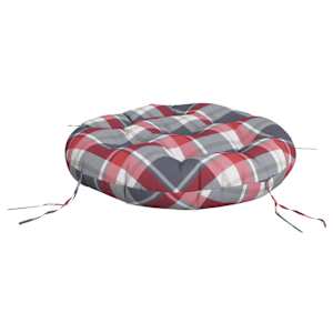 Kulatý sedák červený károvaný Ø 60 x 11 cm oxfordská tkanina - obrázek 4