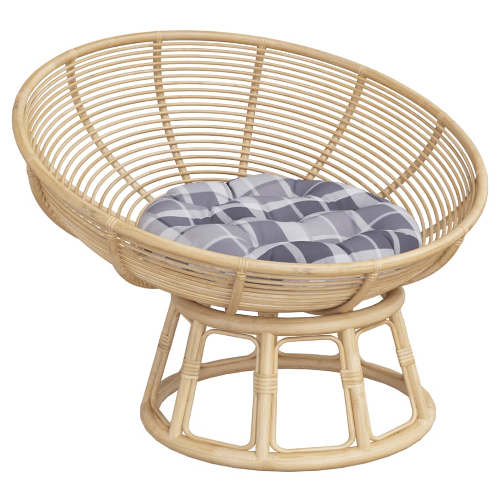 Zitkussen rond ruitpatroon Ø 60x11 cm oxford stof grijs image 3