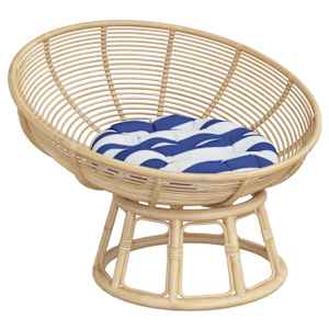 vidaXL Kulatý sedák modré a bílé pruhy Ø 60 x 11 cm oxfordská tkanina