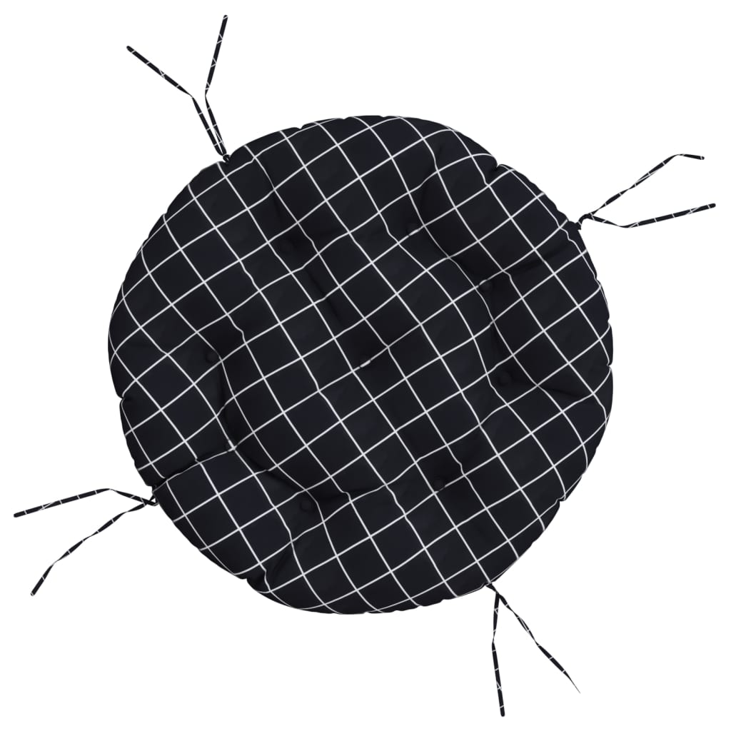 Zitkussen rond ruitpatroon Ø 60x11 cm oxford stof zwart image 2